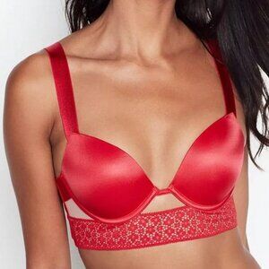 Victoria's Secret Very Sexy Push Up Cage Bra in Red, 32C